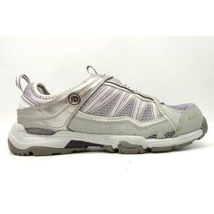 Dunham Waffle Stomper Gray Purple Mesh Adjustable Fit Hiking Shoes Women's 9.5 D